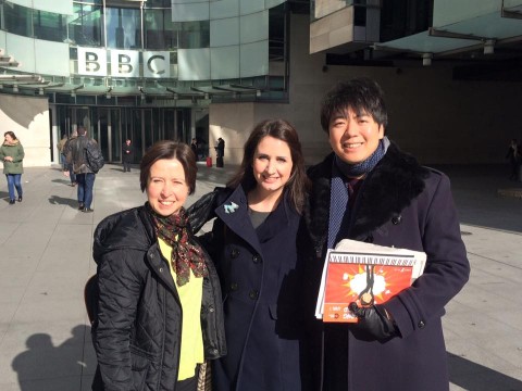With pianist Lang Lang outside BBC studios