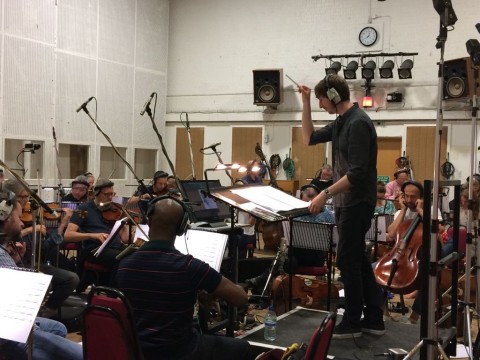 Rob recording his music at Abbey Road Studios