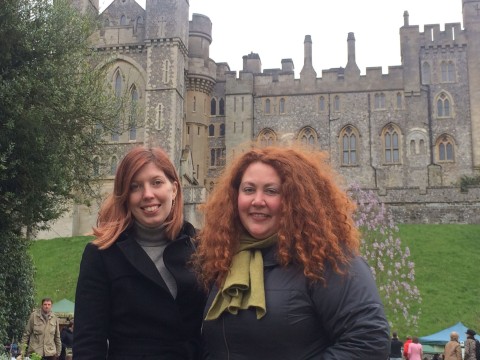 At Arundel Castle with flatmate Rochelle