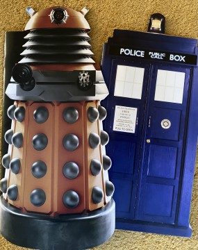 Image shows a Dalek and TARDIS from Doctor Who